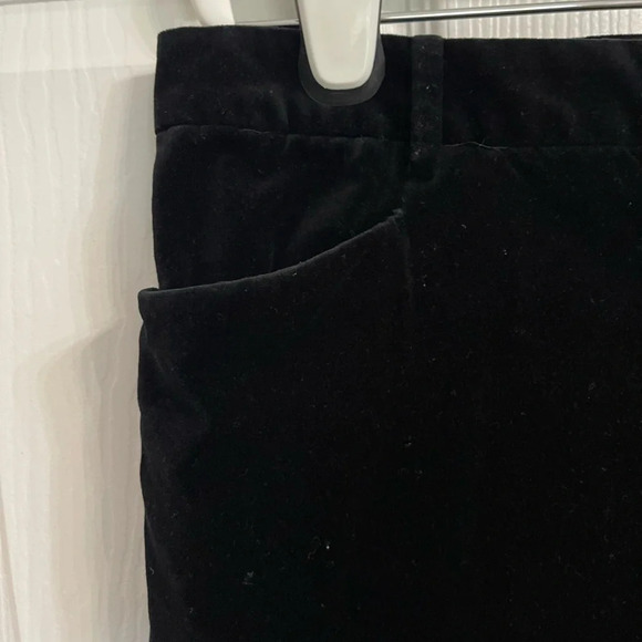 Chaps Petite Womens Pants Size 12P Black Velvet Straight Leg Casual Mid Rise - Picture 2 of 6